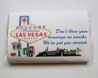 Popcorn Wrapper - LAS VEGAS - Microwave Popcorn Sleeve - Favor - Welcome Gift Bags - Hotel Guest