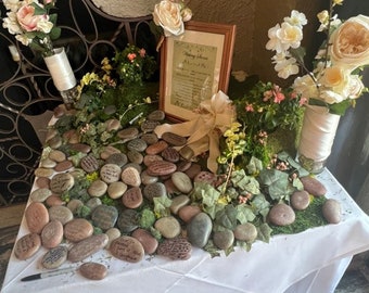 Wishing Stones - Unique Special Occasion or Wedding Guest Book Alternative - Guestbook (set of 75)