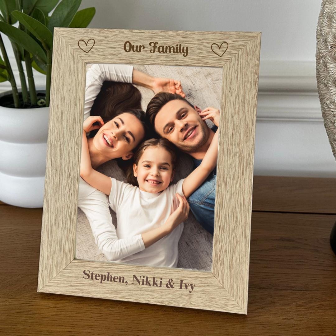 Photo Frame Customizeable Personalised Photo Frame Laser Engraved Custom Wooden Photo Frame ...
