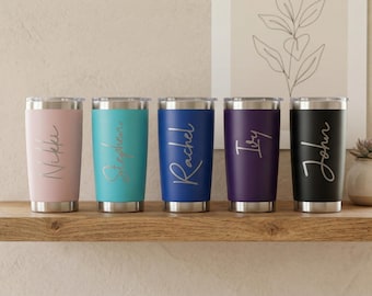 Personalised Engraved Travel Mug 500ml | Insulated Stainless Steel Thermos | Birthday Christmas Gift for Her Him Mum