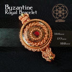 Byzantine Tensor Ring Orgonite Bracelet with Neodymium Magnet | Royal, Lost & Empowerment Cubit Energy Healing