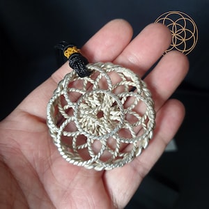 Lotus of Life Tensor Ring Pendant (Silver Plated) | Sacred Cubit 144MHz & Lost Cubit 177MHz Energy Generator