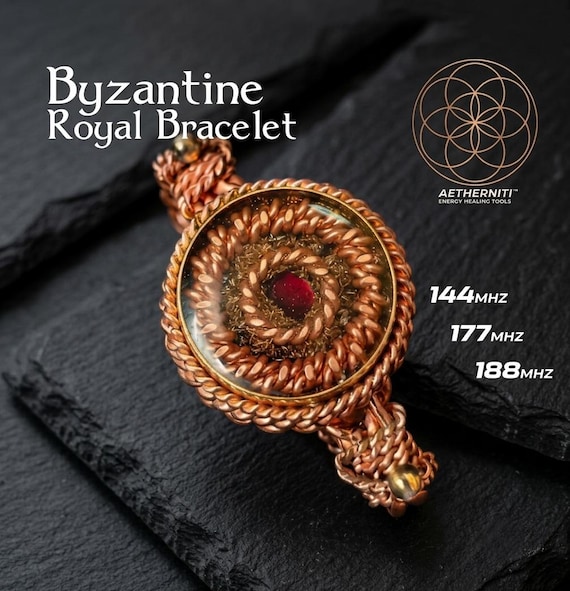 Byzantine Tensor Ring Orgonite Bracelet with Neodymium Magnet | Royal, Lost & Empowerment Cubit Energy Healing