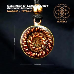 Sacred & Lost Cubit Orgonite Pendant | 144+177 MHz Energy Healing with Neodymium Magnet