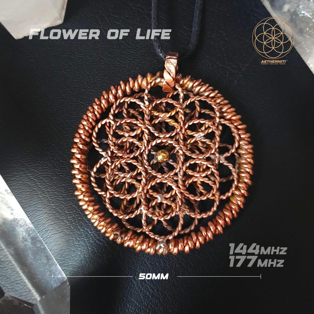 Flower of Life Tensor Ring Pendant for Energy Balance and Spiritual ...