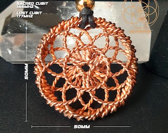 Lotus of Life Tensor Ring Pendant 144MHz 177MHz Copper Necklace Sacred Geometry Grounding Protection Amulet Spiritual Healing Jewelry Gift