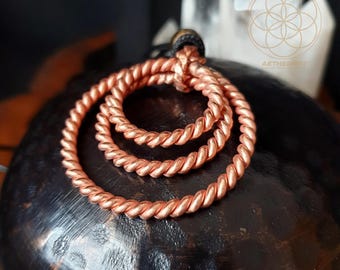 Triple Frequency Copper Pendant 144MHz 177MHz 188MHz Tensor Ring Calm Anxiety Relief Mental Clarity Sacred Geometry Jewelry Amulet