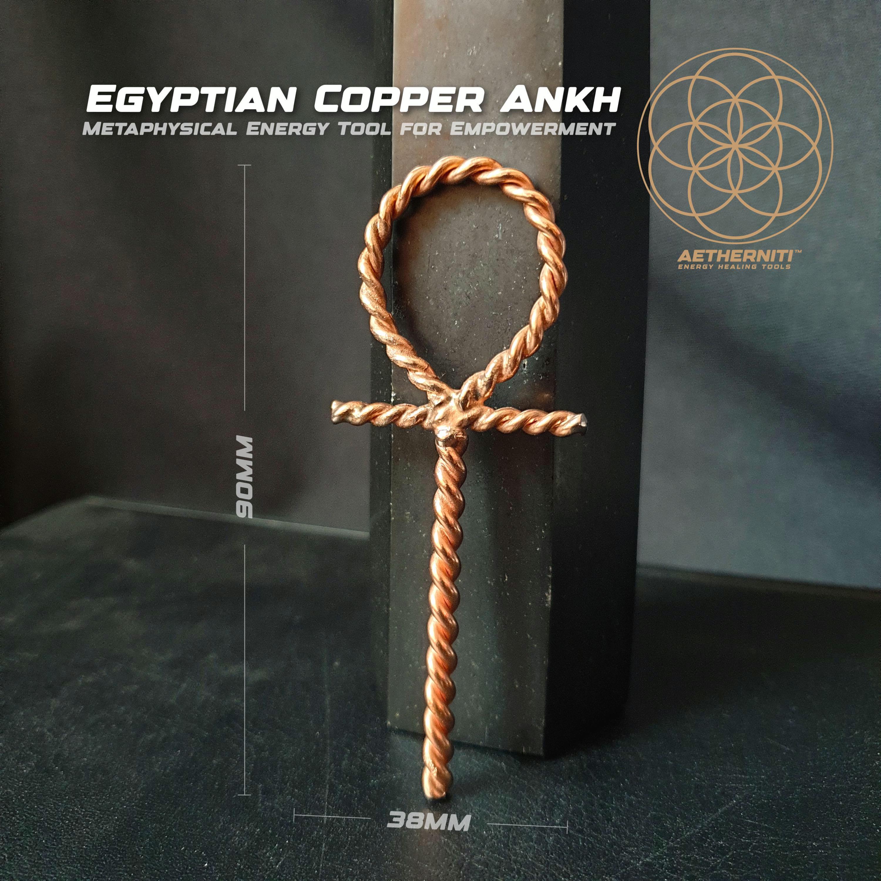 Egyptian Copper Ankh | Key of Life with Black Cubit