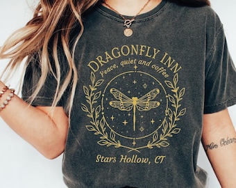 T-shirt Stars Hollow Comfort Colors, T-shirt Dragonfly Inn, T-shirt Hollow, T-shirt Lukes Diner, T-shirt assorti pour femme, T-shirt Stars Hollow