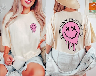 Tout va bien, je vais bien, chemise, t-shirt introverti, chemise drôle, chemise sarcastique, je vais bien, tout va bien, t-shirt Mental Shirt, BP