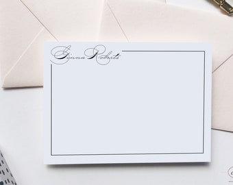 Modern Script Personalized Stationery. Personalized Note Cards for Women. Stationery Cards. Personalized Stationery Set.