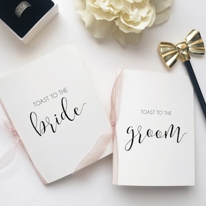 Toast to the Bride and Groom Card Booklet. Card with page inserts. Card book for Wedding Speeches to the Bride and Groom