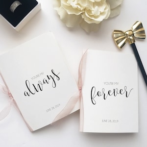 Always and Forever Vow Card. His and Hers Vow Card with page inserts. Card for our Wedding Vows. Wedding Vow Booklet