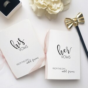 His and Hers Vows card with page inserts. Card for our Wedding Vows. Wedding Vow Booklet