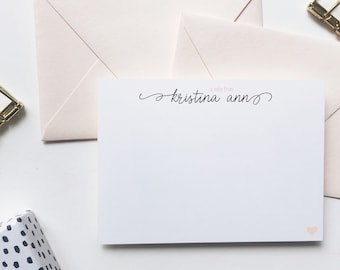 Personalized Note Card Set: Modern Stationery with Envelopes