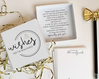 Wishes for the Newlyweds. Well Wishes to Bride and Groom. Wedding Stationery. Wish Cards Boxed Set