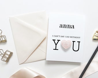Cant Say I DO without you Card. Bride Squad Pin for Bridal Party. Bridesmaid Proposal Card with Pin. Card for Bridal Party