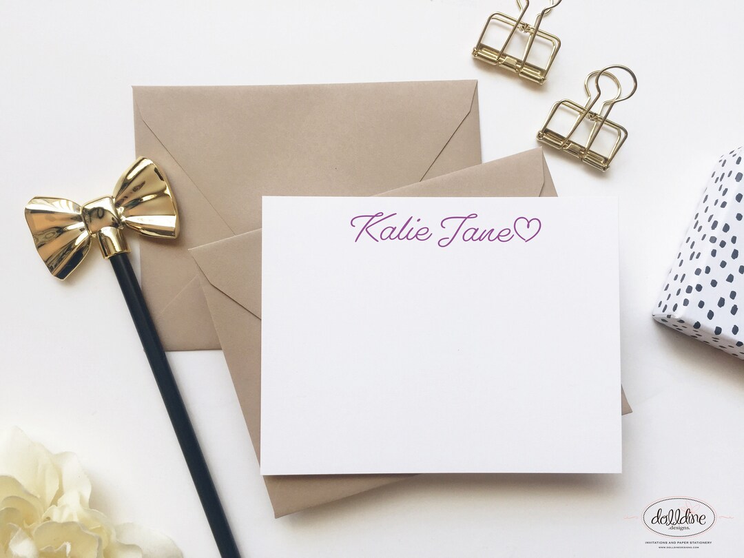 Personalized Script Stationery Set: Custom Note Cards - Etsy