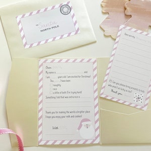 Pink Letter to Santa Kit: Christmas Wish List Stationery Set