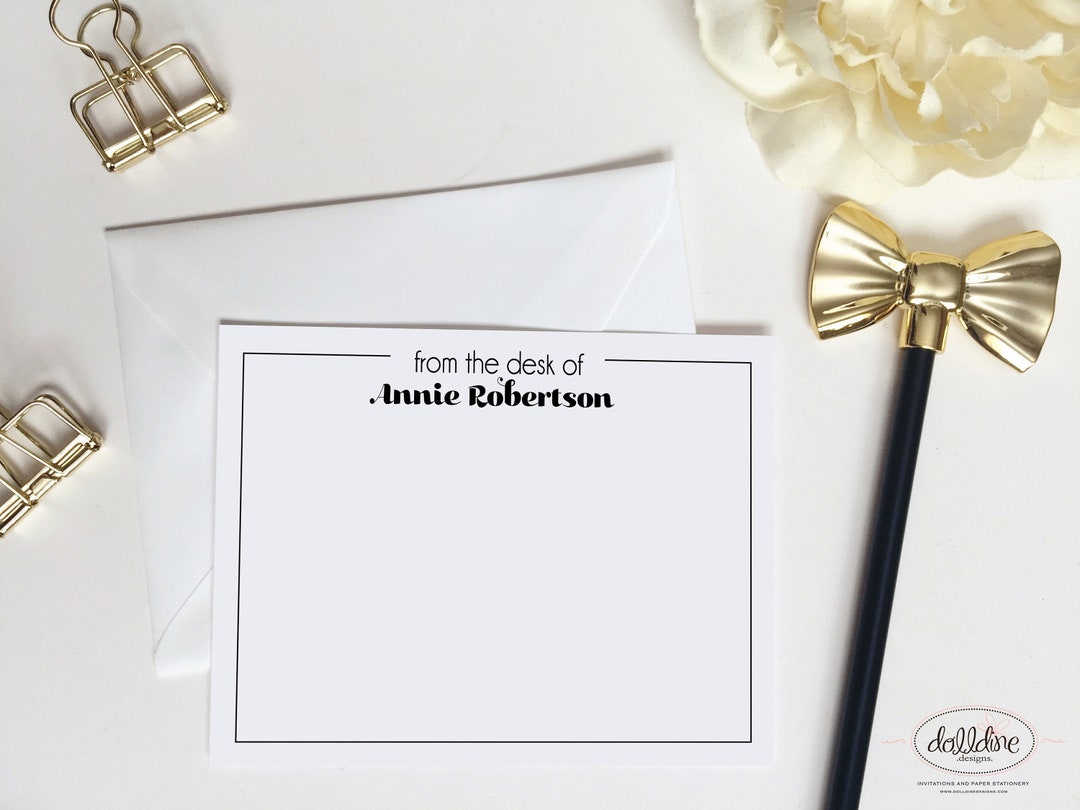 Personalized Stationery Set: Custom Modern Note Cards With Envelopes - Etsy
