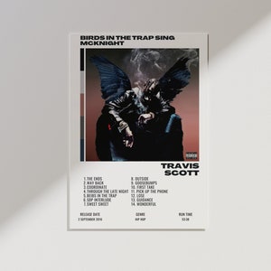Travis Scott Poster Birds in the Trap Sing McKnight Album Cover Poster Travis Scott album art digital posters Utopia
