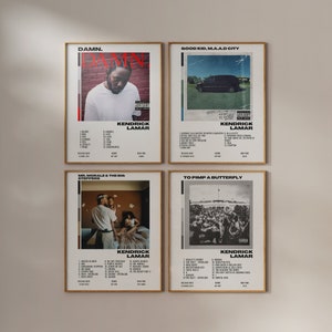 Kendrick Lamar Posters good kid maad city Album Cover Poster Kendrick Lamar album art digital posters DAMN mr morale to pimp a butterfly