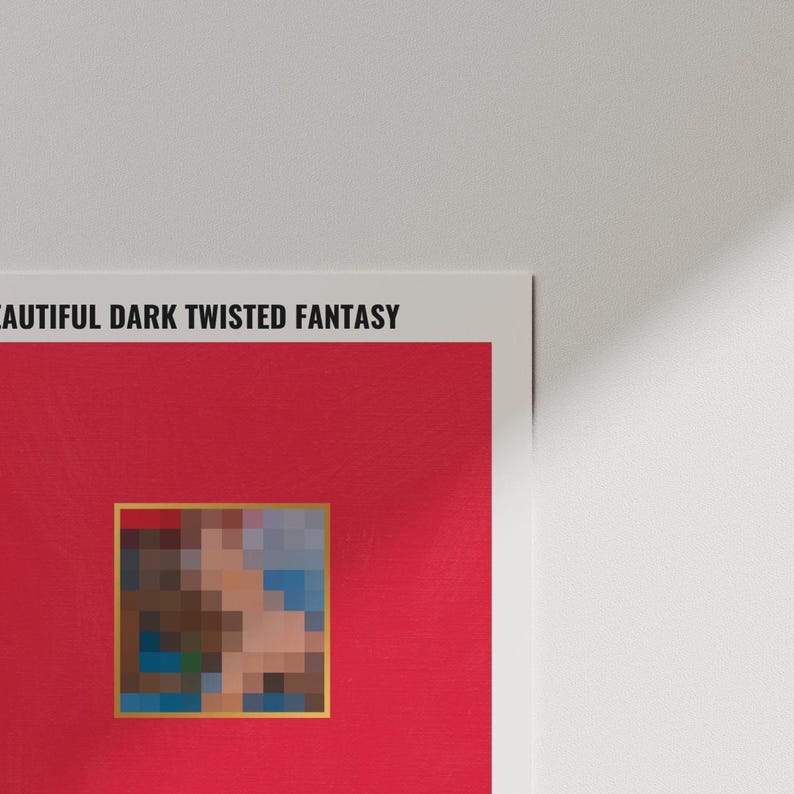 Kanye West 'MBDTF' Tracklist Poster, Album Art (digital Download ...