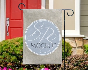 Download Yard Flag Mockup For Spring Blank Garden Flag Template Digital Burlap Flag For Sublimation Your Design Here Free 3d Wall Logo Mockup Psd Files Vectors Graphics