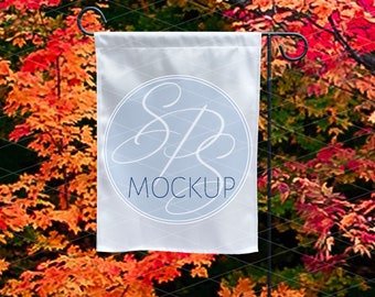Download White Flag Mockup For Fall Garden Flag Template Blank White Flag For Sublimation Or Embroidery Design Apparel Mockup Psd File