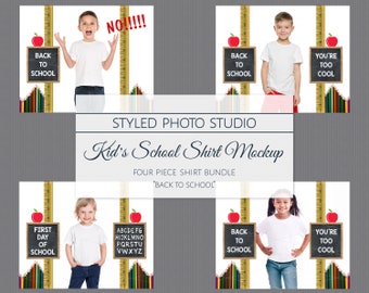 Download Free Back to School Tshirt Mockup Bundle, TShirt Mockup Set, Your Design Here PSD Template
