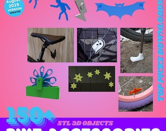 Bike Accessories 150+STL Bundle | Bottle Holders, Spoke Charms, Storage Mounts & More | Digital 3D Print Files