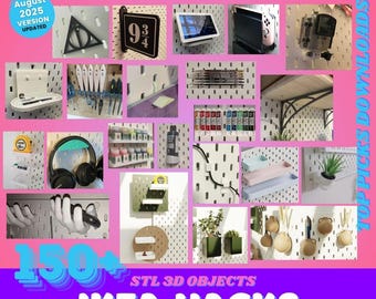 Paquete de IKEA Hacks (más de 150 stl) / Accesorios para tableros perforados SKÅDIS, repuestos, piezas para trenes BRIO, soportes, organizadores y mejoras imprimibles en 3D