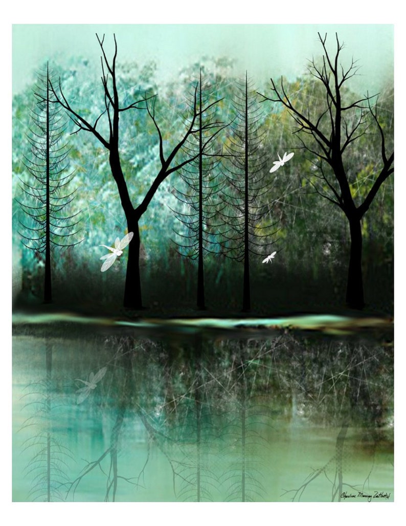 Art Digital Painting Contemporary Art Tree Print Etsy