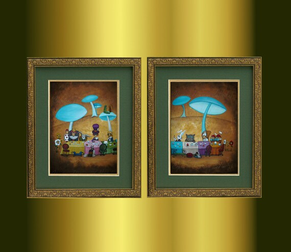 Alice In Wonderland Mad Hatter Tea Party Wall Art Print Framed 12x16