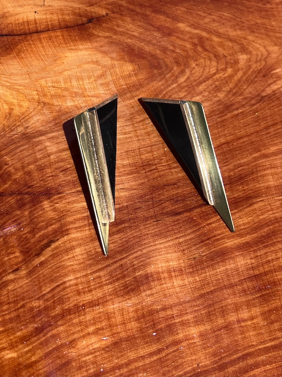 1980s Geometric Earrings - image 1