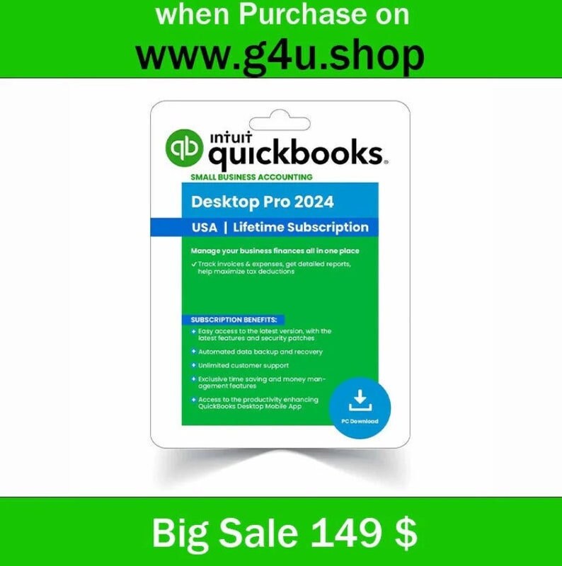 Quickbooks Desktop Pro 2024 for Windows No Subscription Etsy