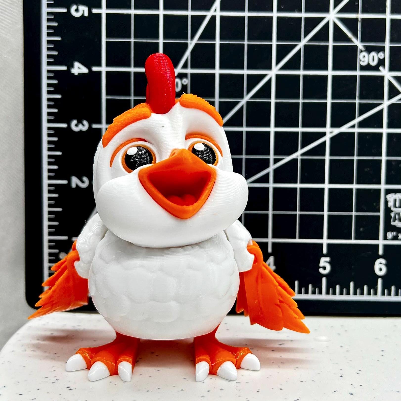 3D Printed Articulated Chicken: Custom Color Posable Toy - Etsy