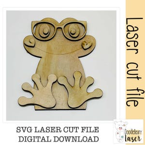 Plik Funky Frog Laser Cut, plik Laser SVG Cut, gotowy do lasera, plik jpg