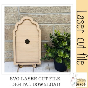 Interchangeable Tag Frame and Easel (sign only), Laser SVG Cut file, laser ready