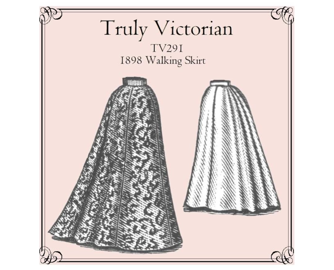 1898 Walking Skirt Sewing Pattern: Truly Victorian TV291 (digital PDF