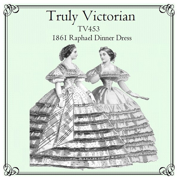 1861 Raphael Evening Dress Sewing Pattern:  Truly Victorian TV453 (Digital PDF)