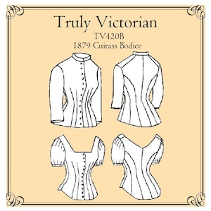 1879 Kürass-Mieder Schnittmuster: Truly Victorian TV420B (Digitales PDF)