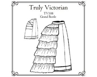 Grand Bustle Sewing Pattern: Truly Victorian TV108 (Digital PDF)