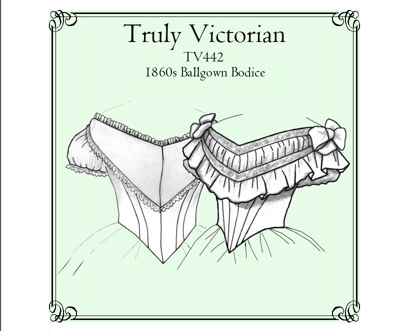 E-pattern TV442 1860s Ballgown Bodice Bust 30-56 Truly Victorian Print at Home Digital PDF Sewing Pattern. - Etsy e-pattern-tv442-1860s-ballgown-bodice-bust-30-56-truly-victorian-print-at-home-digital-pdf-sewing-pattern-etsy