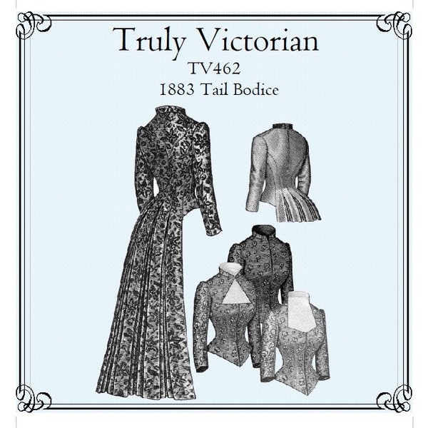 1883 Tail Bodice Sewing Pattern: Truly Victorian TV462 (Digital PDF)