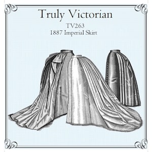 1887 Imperial Skirt Sewing Pattern: Truly Victorian TV263 (Digital PDF)