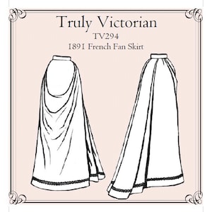 Patron de couture de jupe éventail de 1891 : vraiment victorien TV294 (PDF numérique)