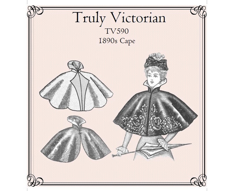 1890s Cape Sewing Pattern: Truly Victorian TV590 (digital PDF) - Etsy