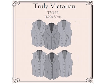 1890s Womens Vest Sewing Pattern: Truly Victorian TV499 (Digital PDF)
