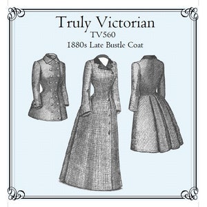 1880s Late Bustle Coat Sewing Pattern: Truly Victorian TV560 (Digital PDF)